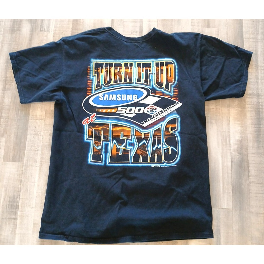 NASCAR‎  2008 Texas Motor Speedway 500 Black T-Shirt Crank em Up Turn em Loose - Picture 2 of 10